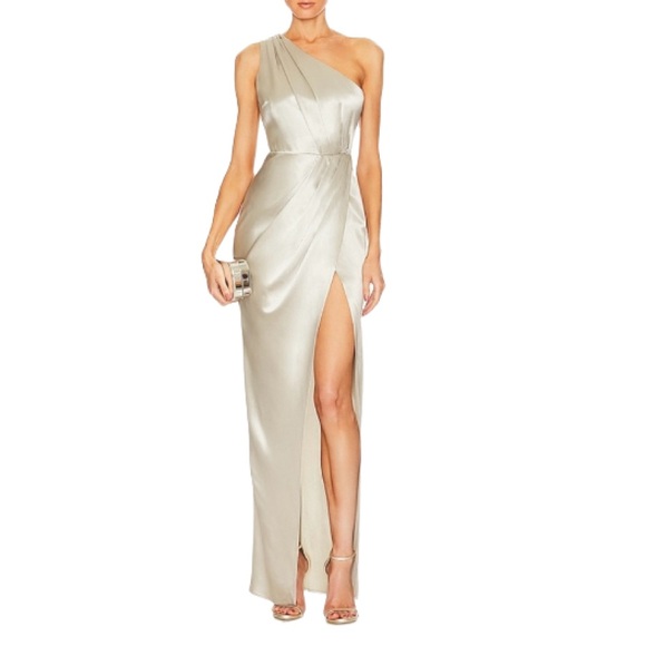 NWT Sau Lee Preston Silver Gown - Sz 4 - Picture 1 of 7